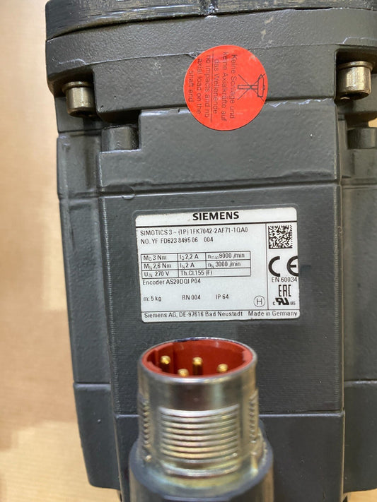 1pc x SIEMENS SIMOTICS 3 1FK7042 - 2AF71 - 1QA0 + SIEMENS 2KJ3603 - 6BA07 - 0HT1 - Z - KLR Automation