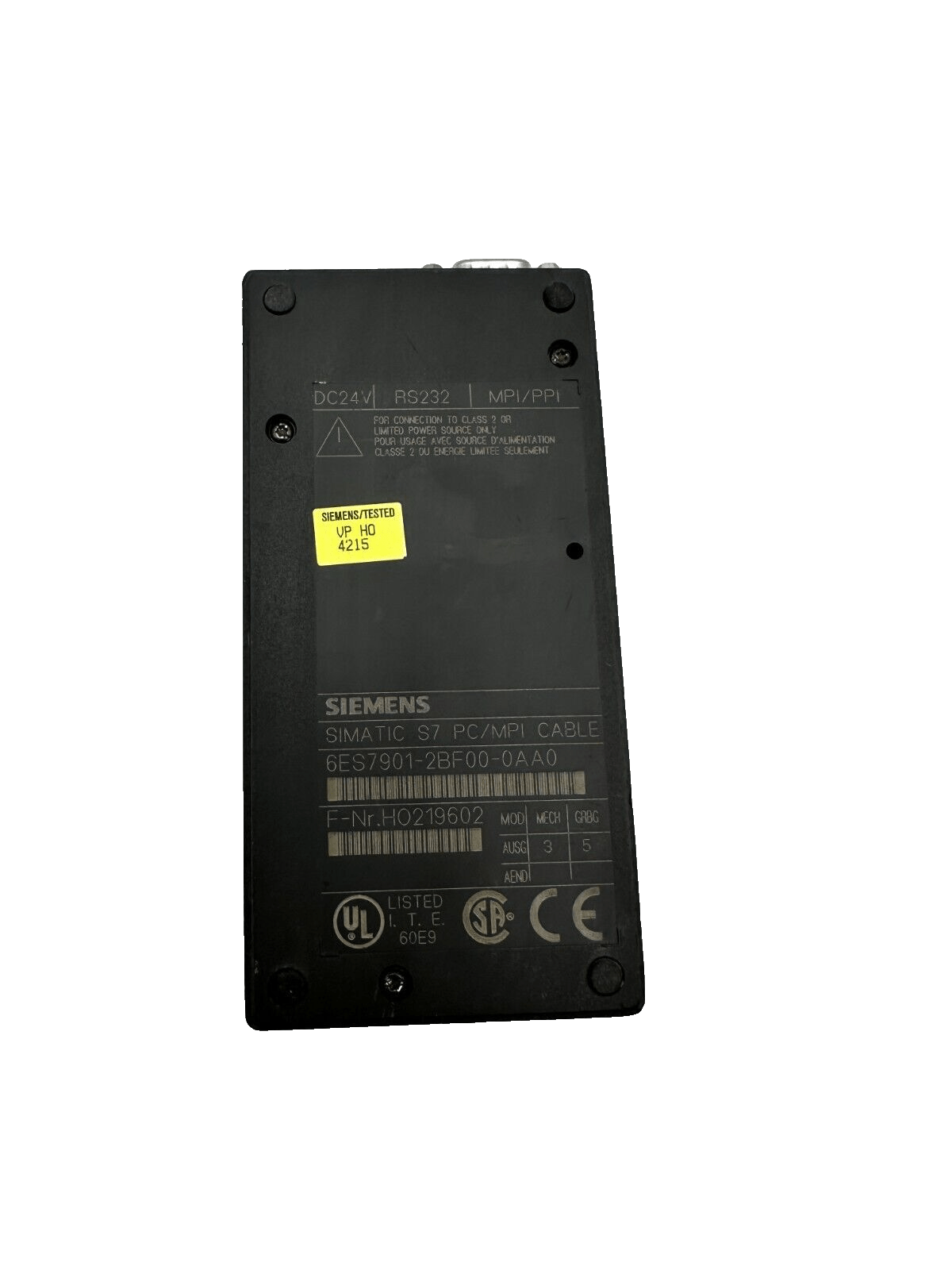 SIEMENS 6ES7901 - 2BF00 - 0AA0 SIMATIC S7 PC/MPI CABLE - KLR Automation