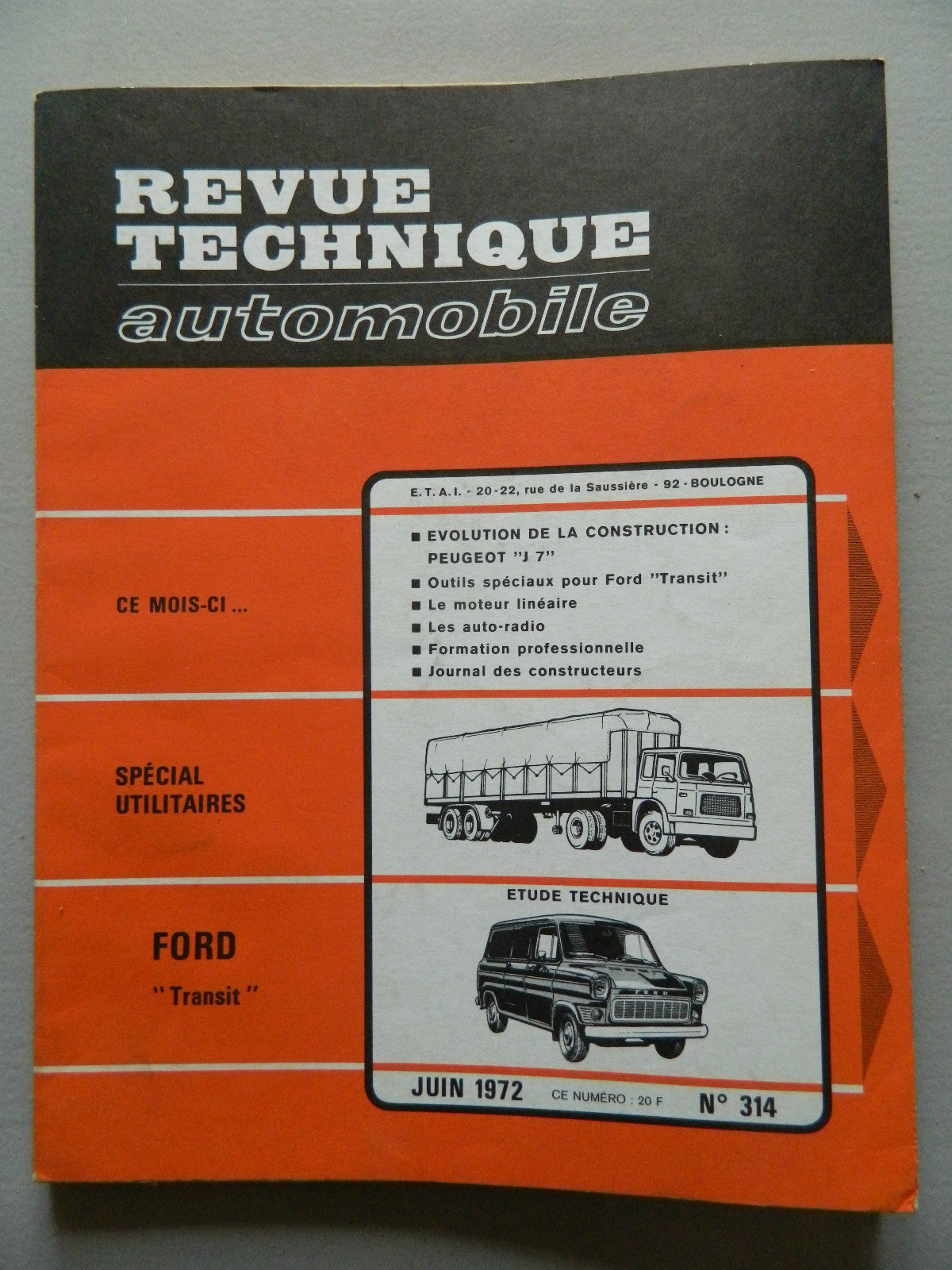 RTA  revue technique automobile etat comme neuf   n 314    FORD "Transit"