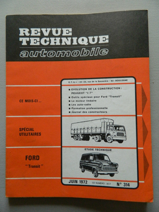 RTA  revue technique automobile etat comme neuf   n 314    FORD "Transit"