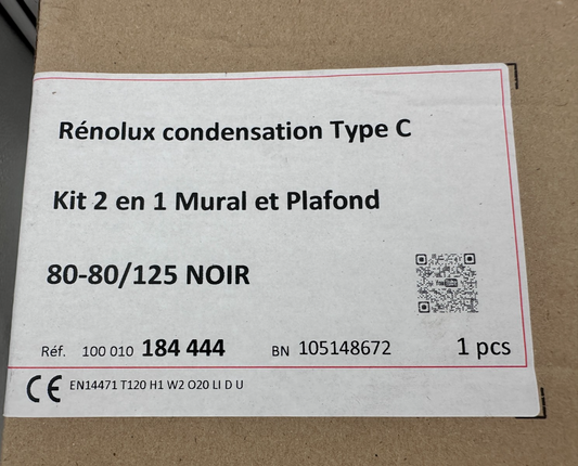 UBBINK RENOLUX C3-C9 184444 CONDENSATION TYPE C KIT 2 EN 1 MUR/PLAFOND 80-80/125