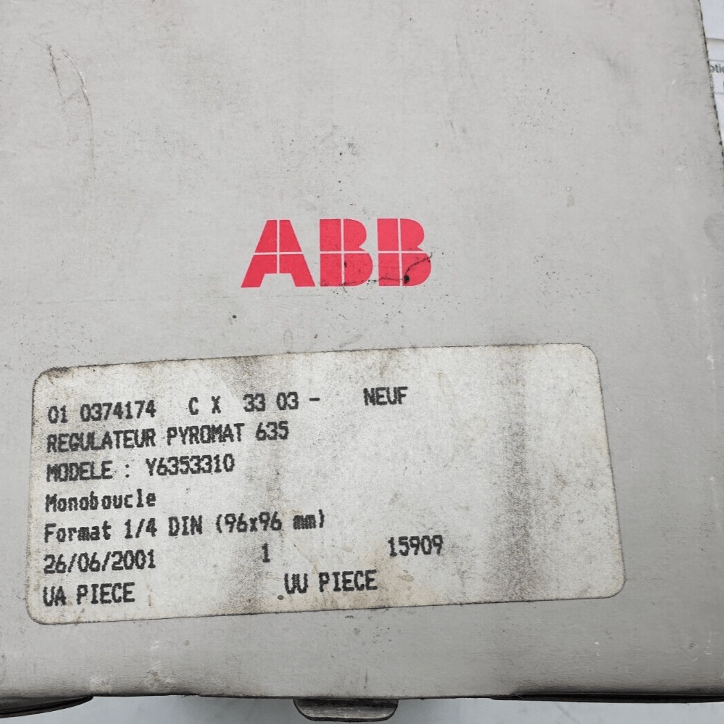 ABB AUTOMATION Y.PYR.635.3310 PYROMAT 635 REGULATEUR MONOBOUCLE MULTIFONCTIONS - KLR Automation