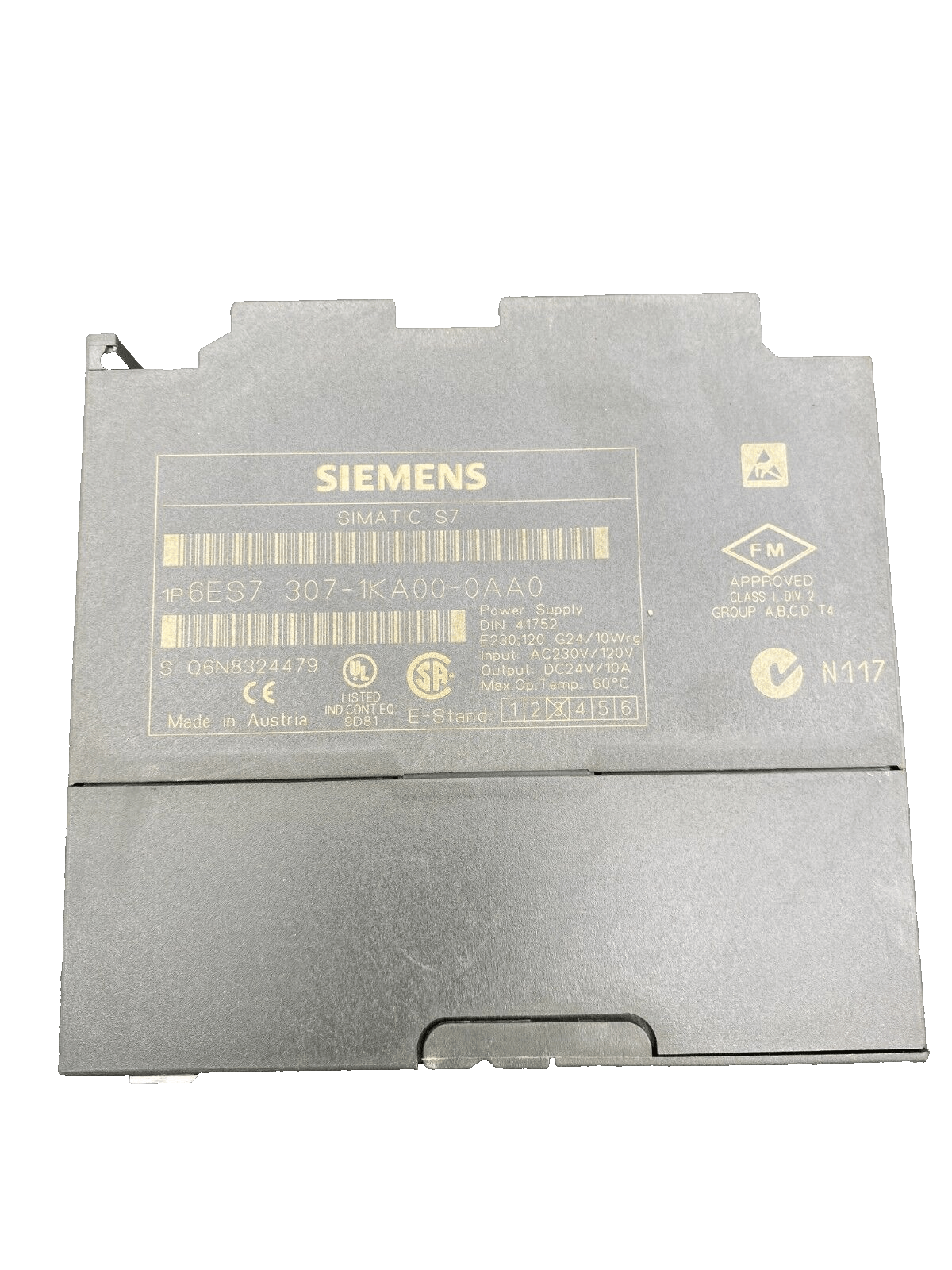 SIEMENS SIMATIC S7 6ES7307 - 1KA00 - 0AA0 - KLR Automation