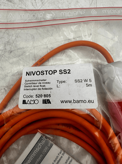 BAMO NIVOSTOP SS2 520 805 SWITCH LEVEL FLOAT TYPE SS2 W 5 5M x1pc - KLR Automation