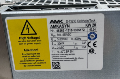 AMK AMKASYN KW 20 AVEC KW-R03 20kVA VERSION 03.24 SERVO DRIVE