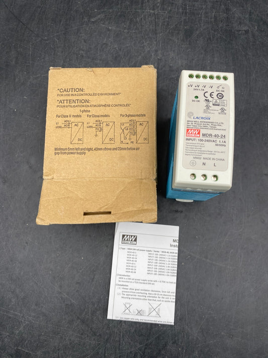 MEAN WELL MDR - 40 - 24 RAIL POWER SUPPLY - KLR Automation
