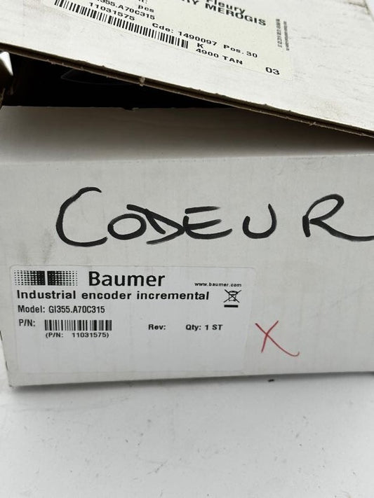1pc x BAUMER INDUSTRIAL ENCODER INCREMENTAL GI355.A70C315 - KLR Automation