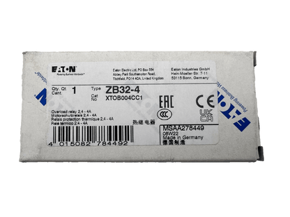 EATON MOELLER ZB32 - 0.6 + ZB32 - 4 + ZB32 - 1 OVERLOAD RELAY - KLR Automation