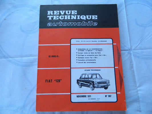 RTA revue technique automobile etat comme neuf FIAT 128    n  307