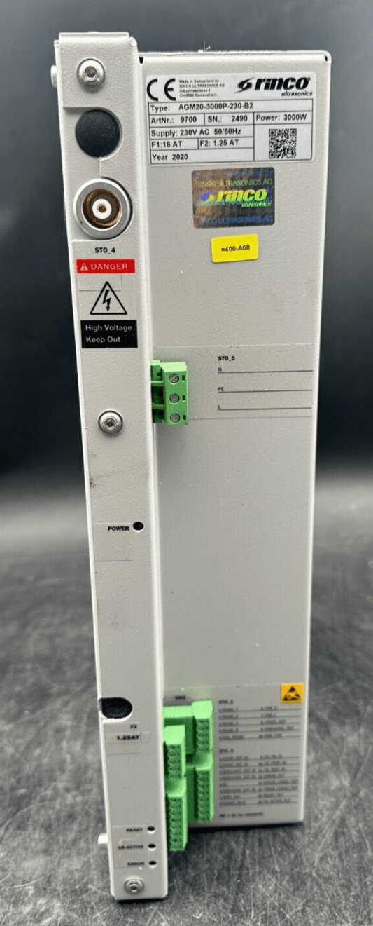 RINCO AGM20 - 3000P - 230 - B2 9700 3000W 230V AC F1 16AT/F2 1.25AT ETAT NEUF - KLR Automation