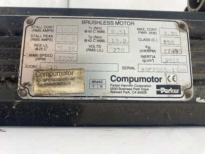 Parker 610 Compumotor Brushless Motor 7000rpm 230V 3.36 KW