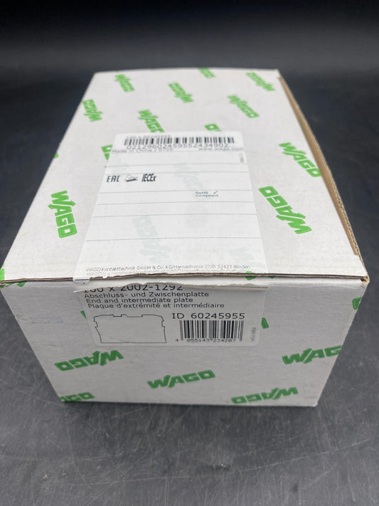 LOT DE 100 WAGO 2002 - 1292 PLAQUE D’EXTREMITE ET INTERMEDIAIRE - KLR Automation