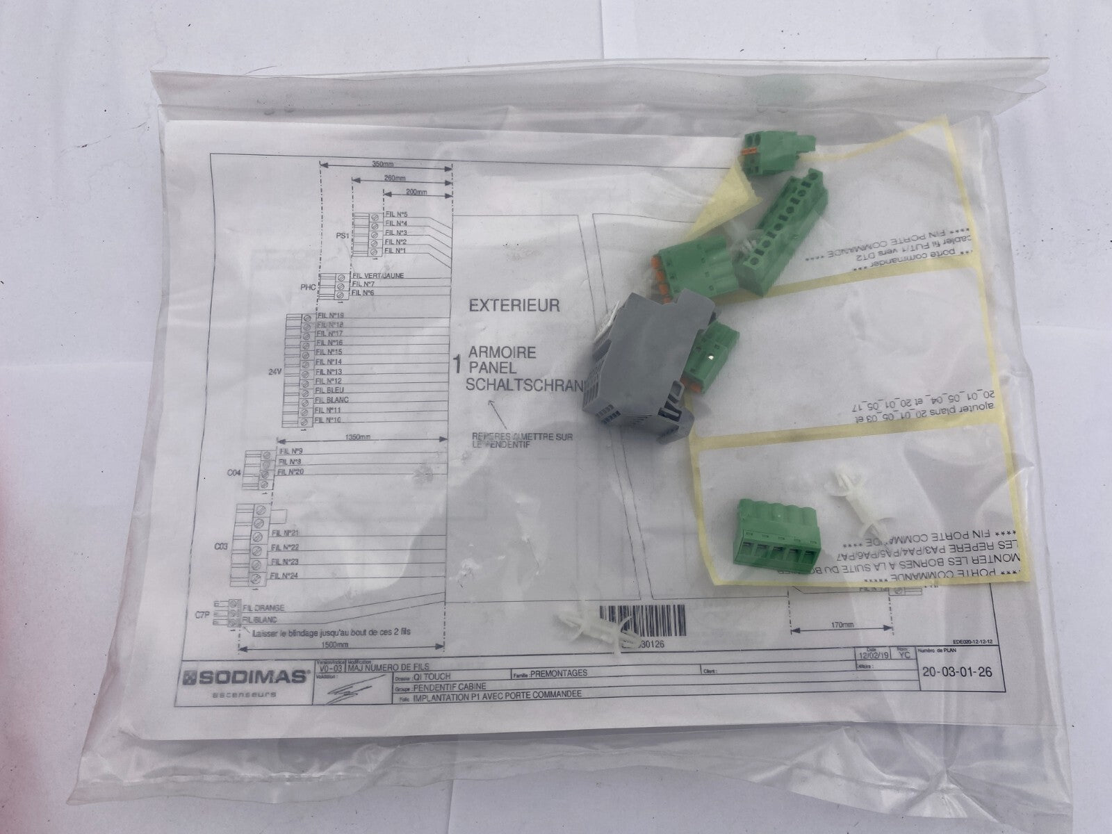 SODIMAS PORTE COMMANDE Elevator parts lift - KLR Automation