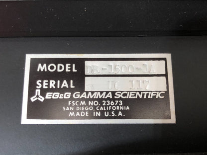 EG&G Gamma Scientific DR - 1500A + Camera D - 1500 - 2B - KLR Automation