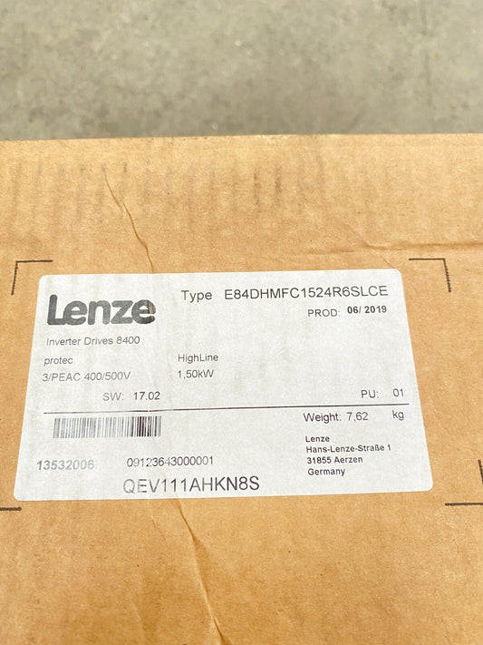 Lenze 8400 protec Inverter Drives 1,50 kW E84DHMFC1524R6SLCE L - Fore Drives - KLR Automation