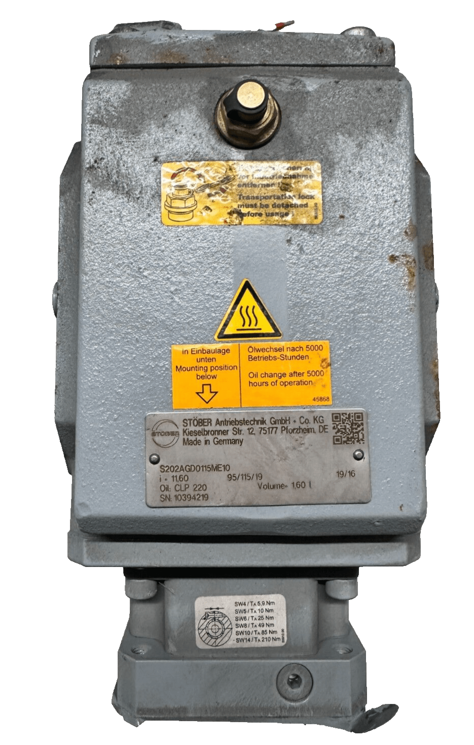 STOBER S202AGD0115ME10 GEAR MOTOR - KLR Automation
