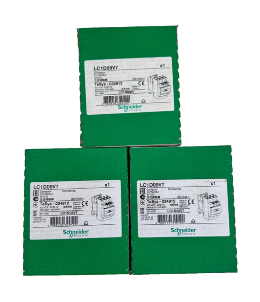 SCHNEIDER ELECTRIC LC1D09V7 CONTACTEUR TESYS 034912 400VCA 4kW x3pc