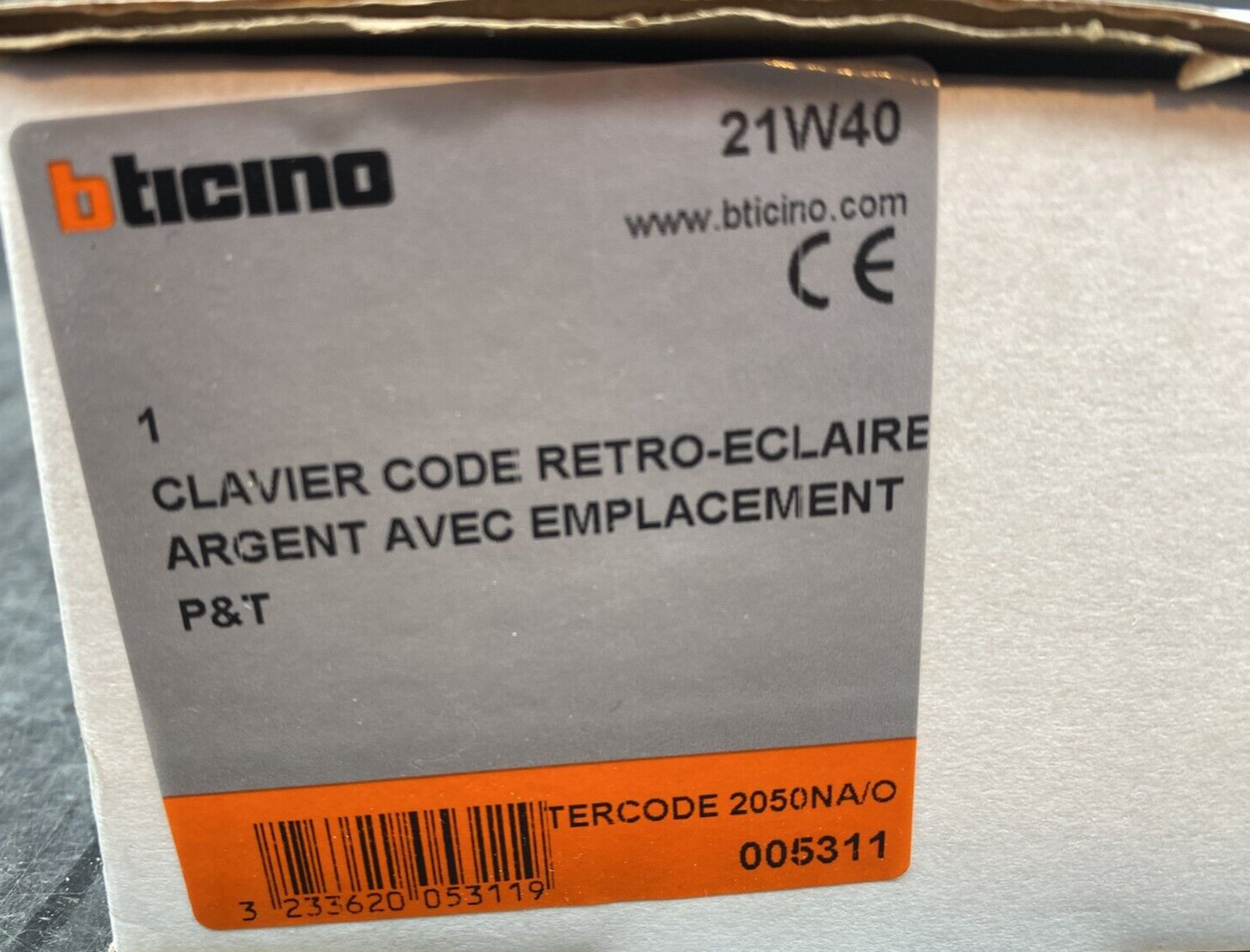 BTICINO TERCODE 2050NA/O 21W40 005311 CLAVIER CODE RETRO ECLAIRE x1pc