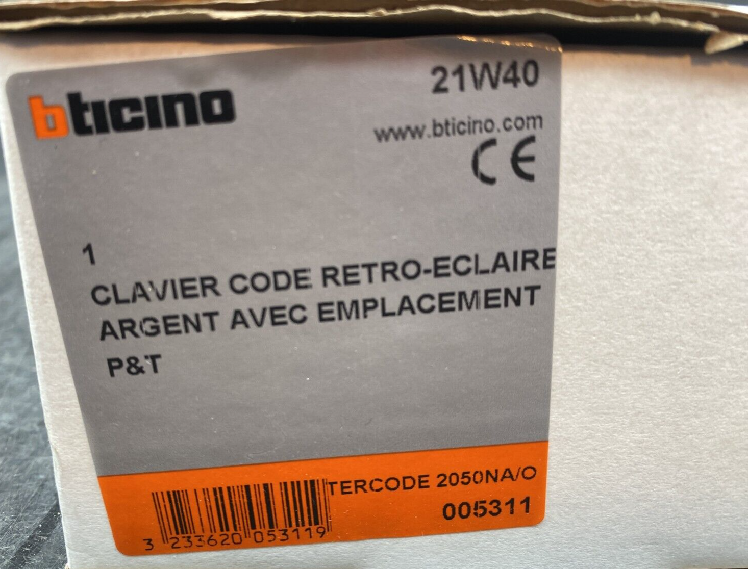 BTICINO TERCODE 2050NA/O 21W40 005311 CLAVIER CODE RETRO ECLAIRE x1pc