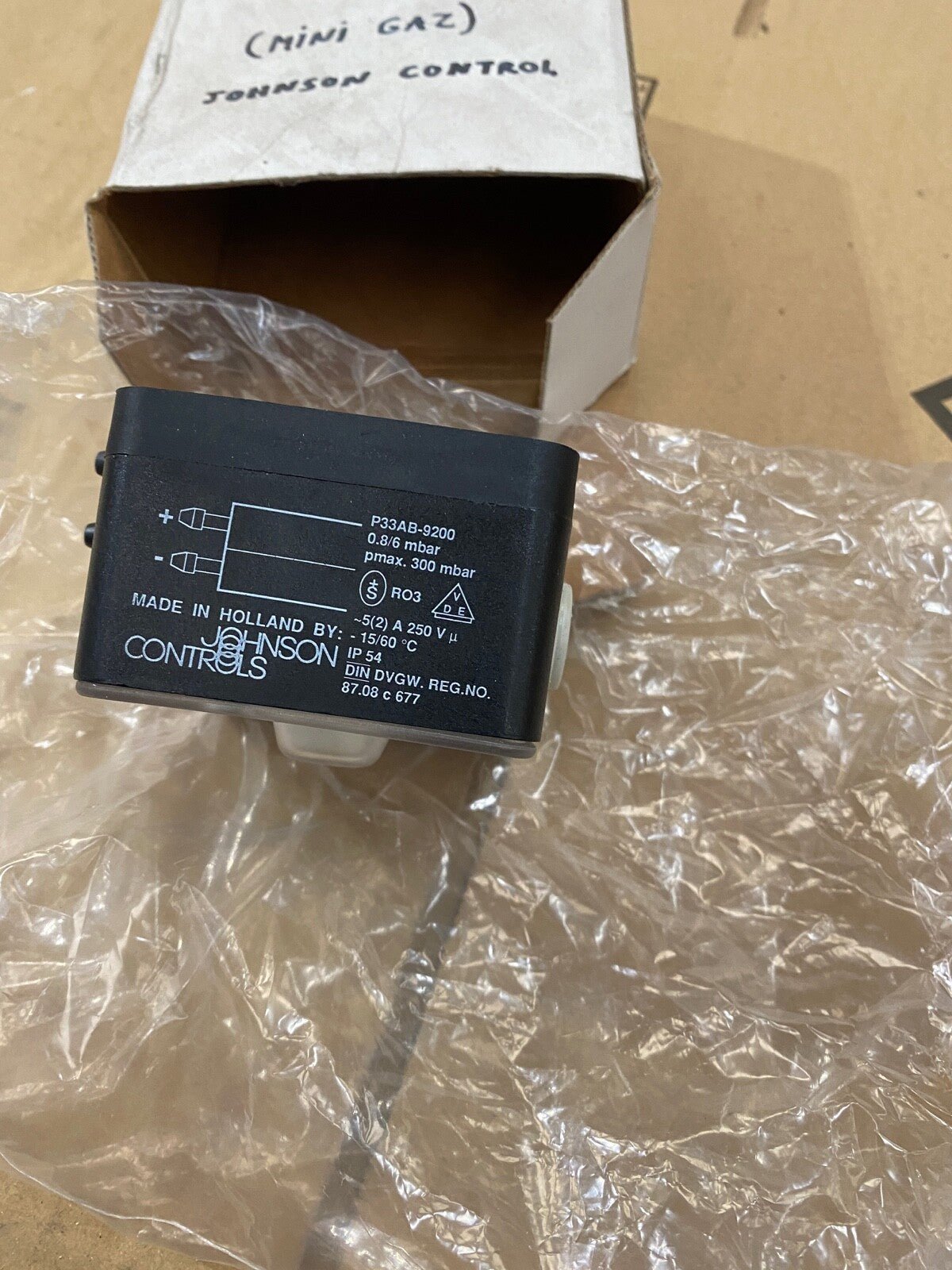 pressostat mini gaz johnson controls - KLR Automation