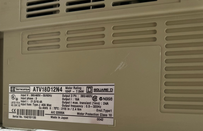 TELEMECANIQUE ATV18D12N4 ALTIVAR 18 7.5kW/10HP 380V/460V