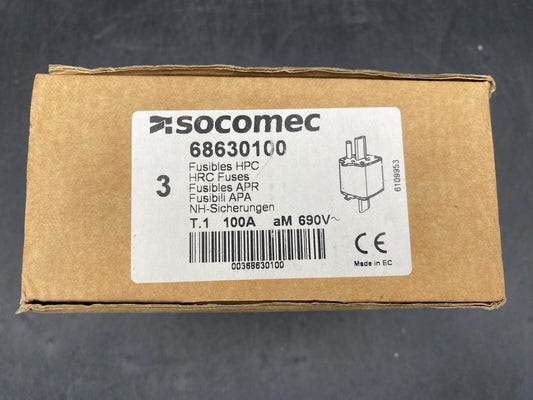 SOCOMEC 68630100 HRC FUSES T.1 AM 3pc - KLR Automation