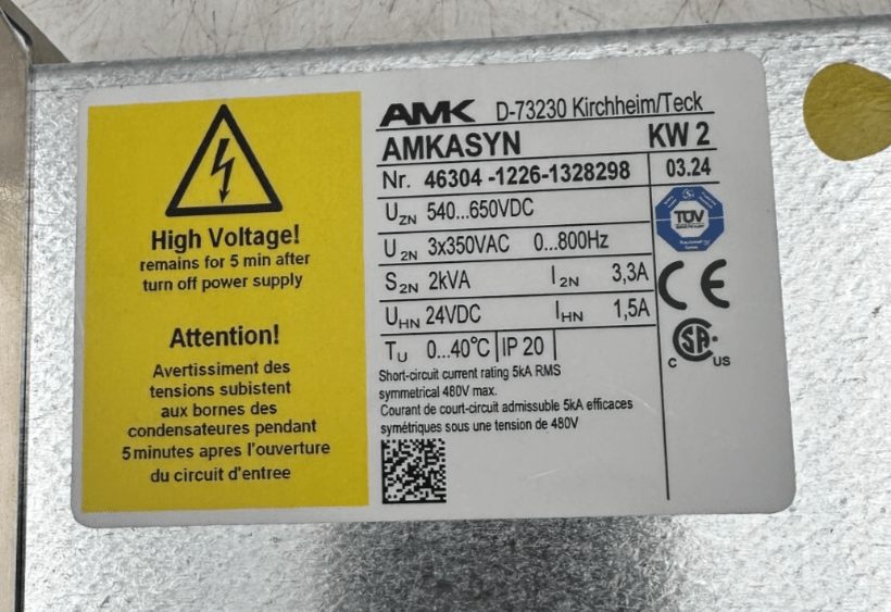 AMK AMKASYN KW2 SERVO DRIVER + KW - R03  - KLR Automation