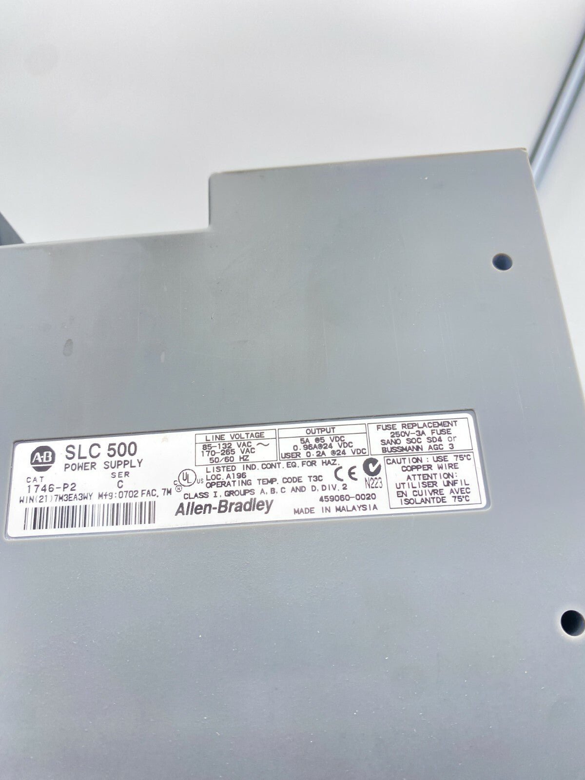 1pc x Allen Bradley 1746 - P2 power supply SLC 500 + Rack 13 - slot 1746 - A13 - KLR Automation