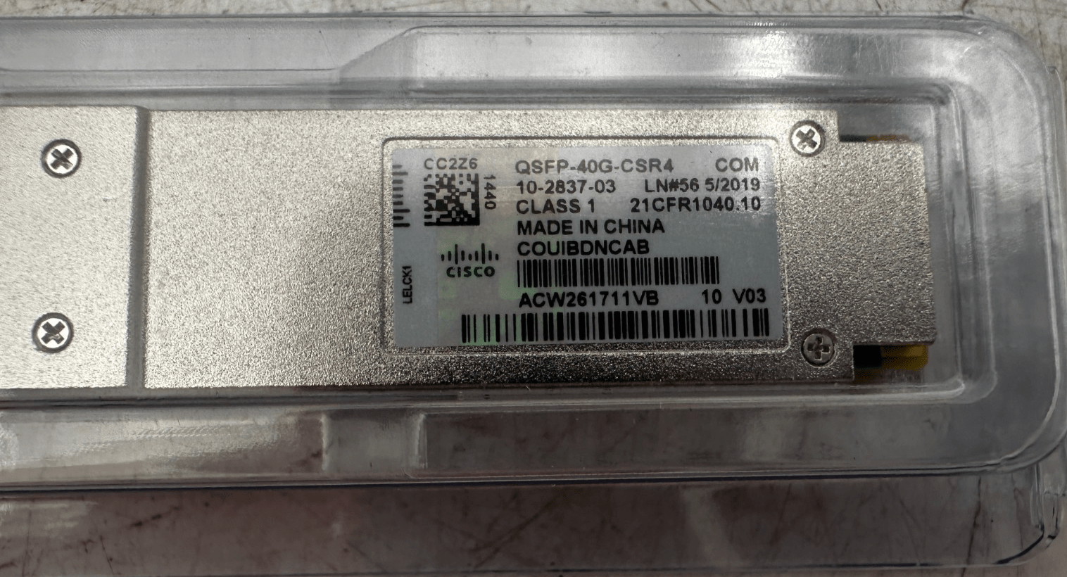 CISCO QSFP - 40G - CSR4 10 - 2837 - 03 ACTIVE OPTICAL CABLE x2pc - KLR Automation