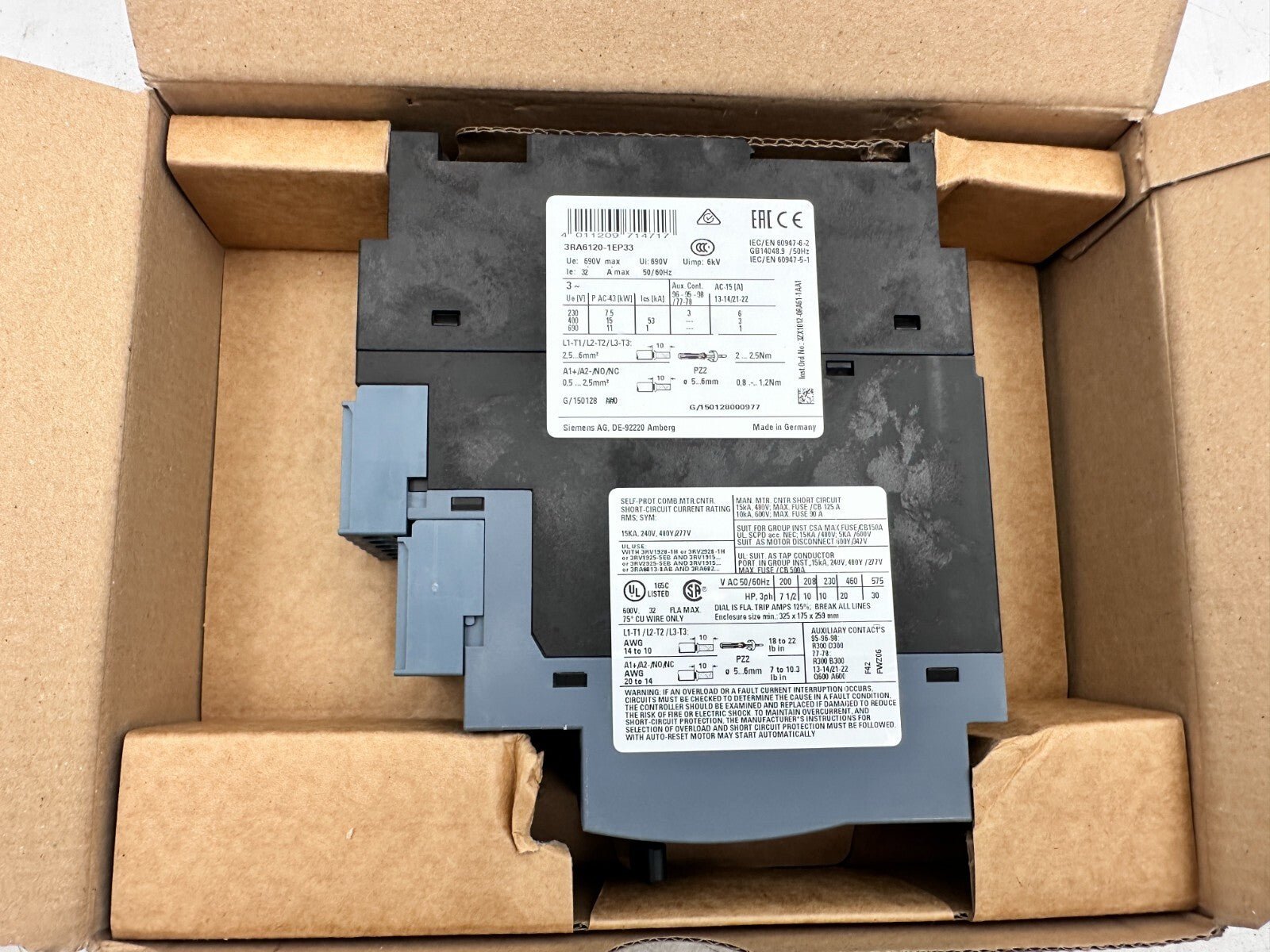 SIEMENS 3RA6120 - 1EP33 SIRIUS DEPART MOTEUR - KLR Automation