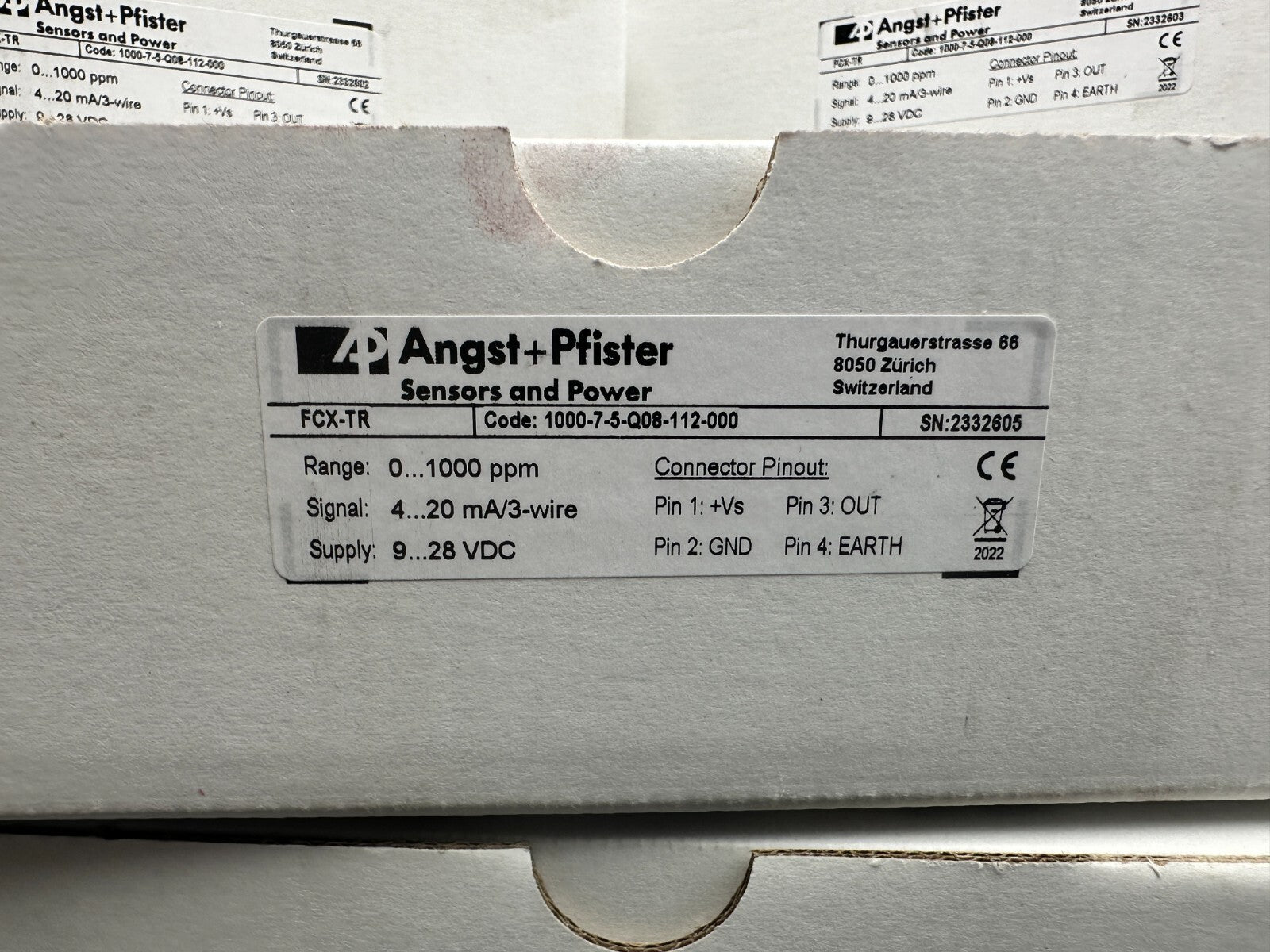 1 pc x Angst+Pfister cable PW 16 2021 4919 + FCX-TR Sensor FCX-TR1000 Pewatron