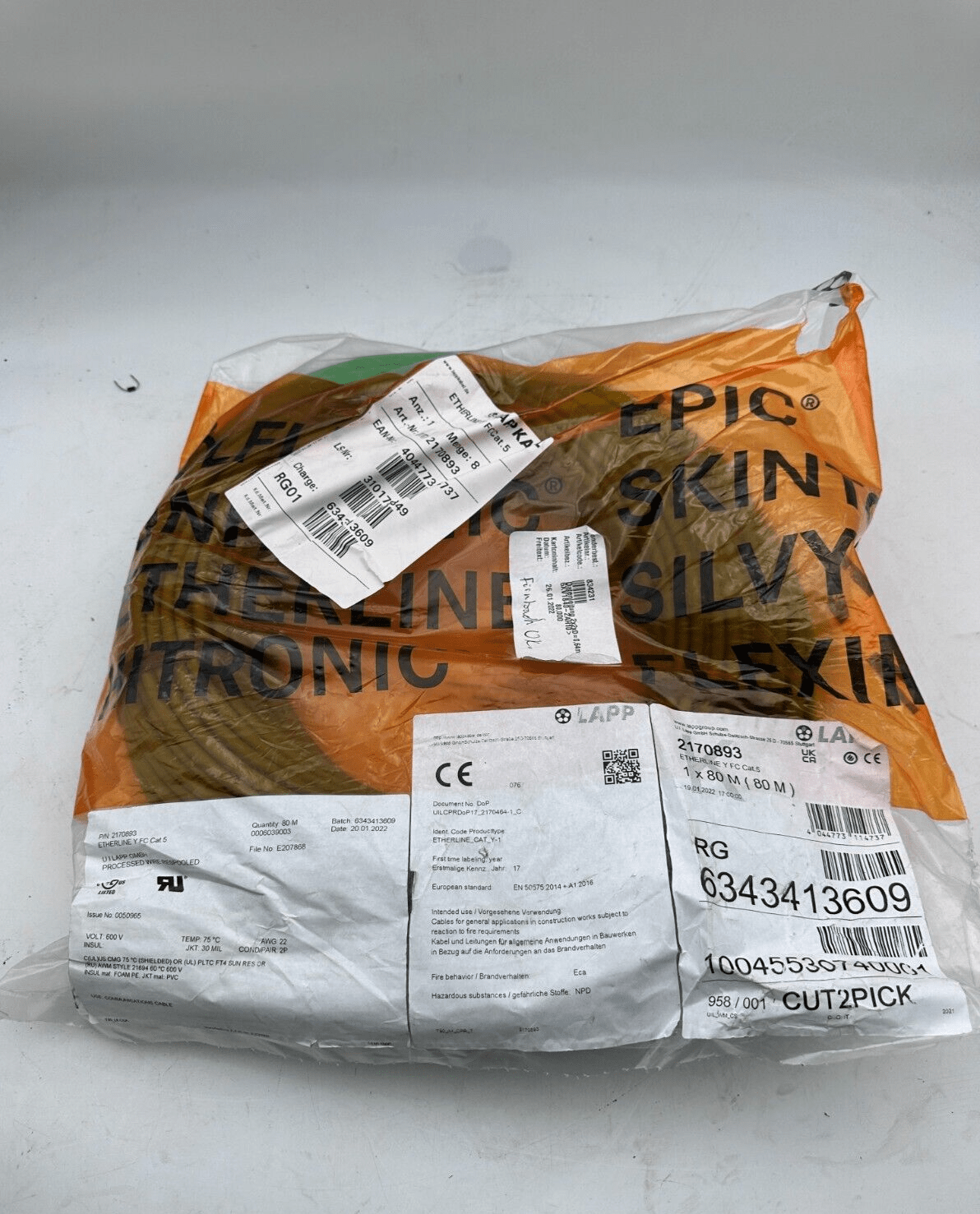LAPP 2170893 ETHERLINE FC CAT 5 80m - KLR Automation