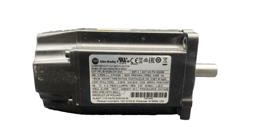 ALLEN BRADLEY VPL - B1002M - CK12AA SERIE A 3 PHASE 6000 RPM AC SERVO MOTOR KINETIX - KLR Automation