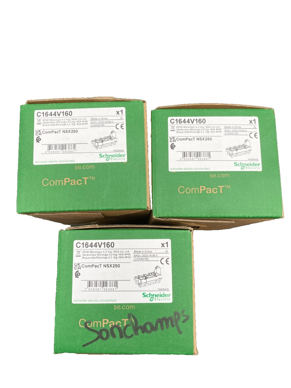 1pc x SCHNEIDER ELECTRIC C1644V160 COMPACT NSX250 DECLENCHEUR MICROLOGIC 4P4D - KLR Automation