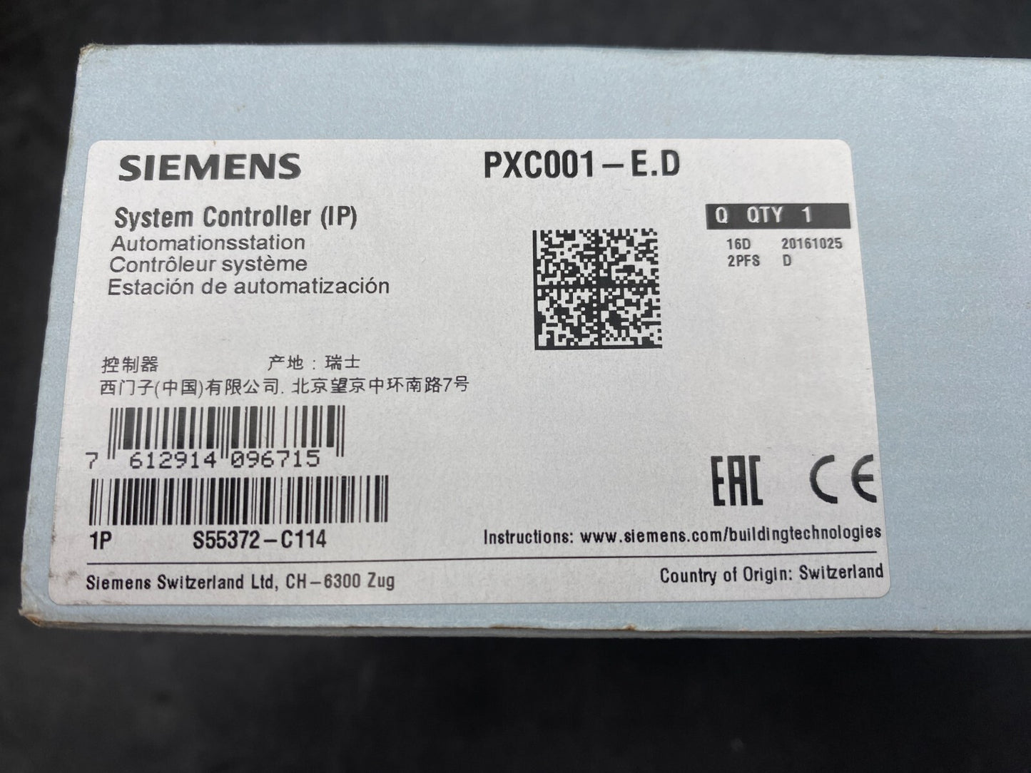 NEW SIEMENS PXC001-E.D SYSTEM CONTROLLER