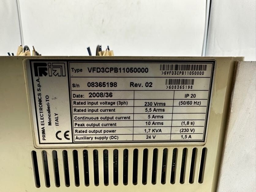 1pc x PRIMA ELECTRONICS MOTOR CONTROLLER VFD400 VFD3CPB11050000 Rev.02 - KLR Automation