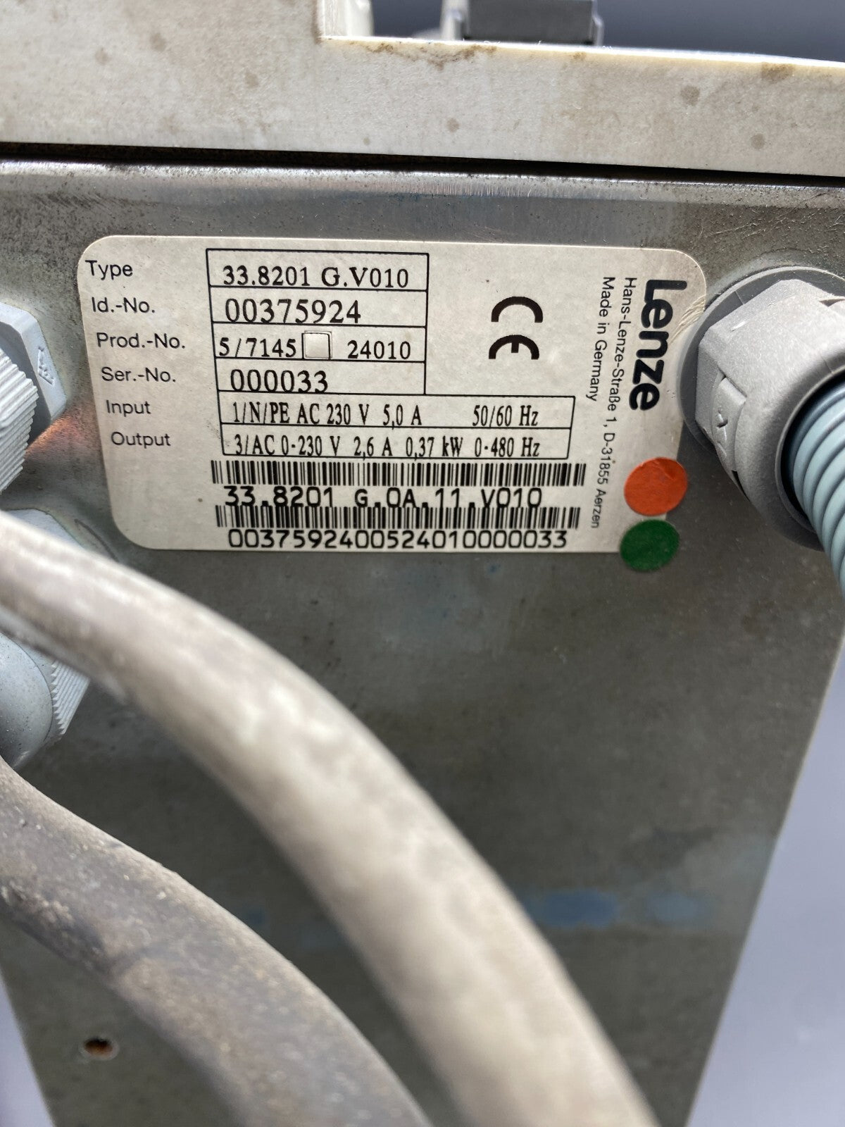 1pc x LENZE 33.8201 G.V010 230 VAC FREQUENCY INVERTER - KLR Automation