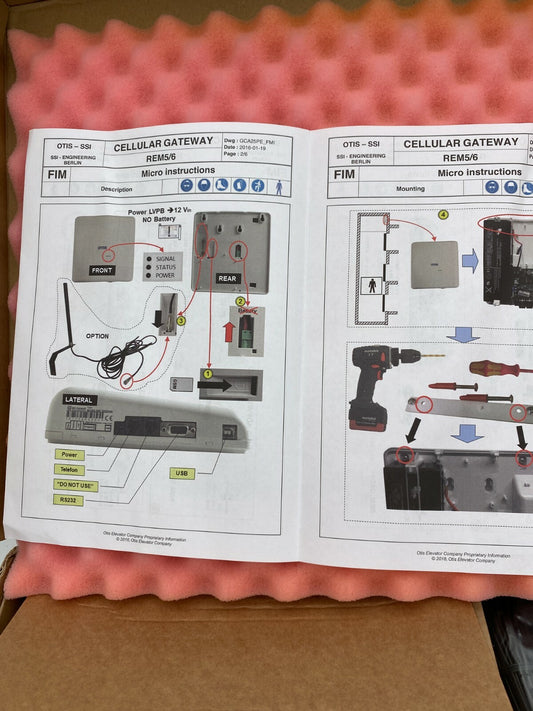  OTIS SSI Elevator Mobiline 3G cellular gateway REM5/6 GSM-FWT