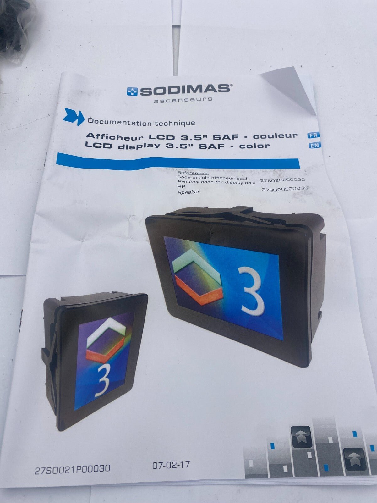 SODIMAS LCD DISPLAY 3.5’’ SAF COLOR 37SO20E00032 37SO20E00036Elevator parts lift - KLR Automation