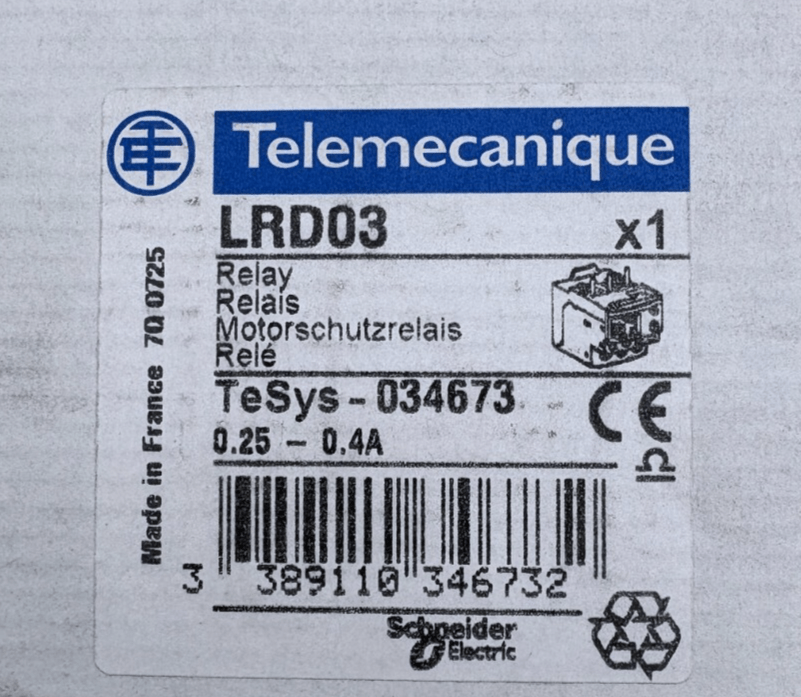TELEMECANIQUE RELAY LRD03 x1 - KLR Automation
