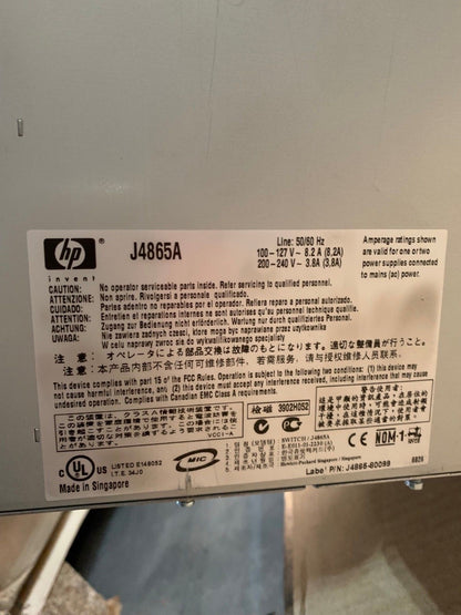 1 x  HP 4108gl série ProCurve Switch 4100gl J4865A   4x J4863A
