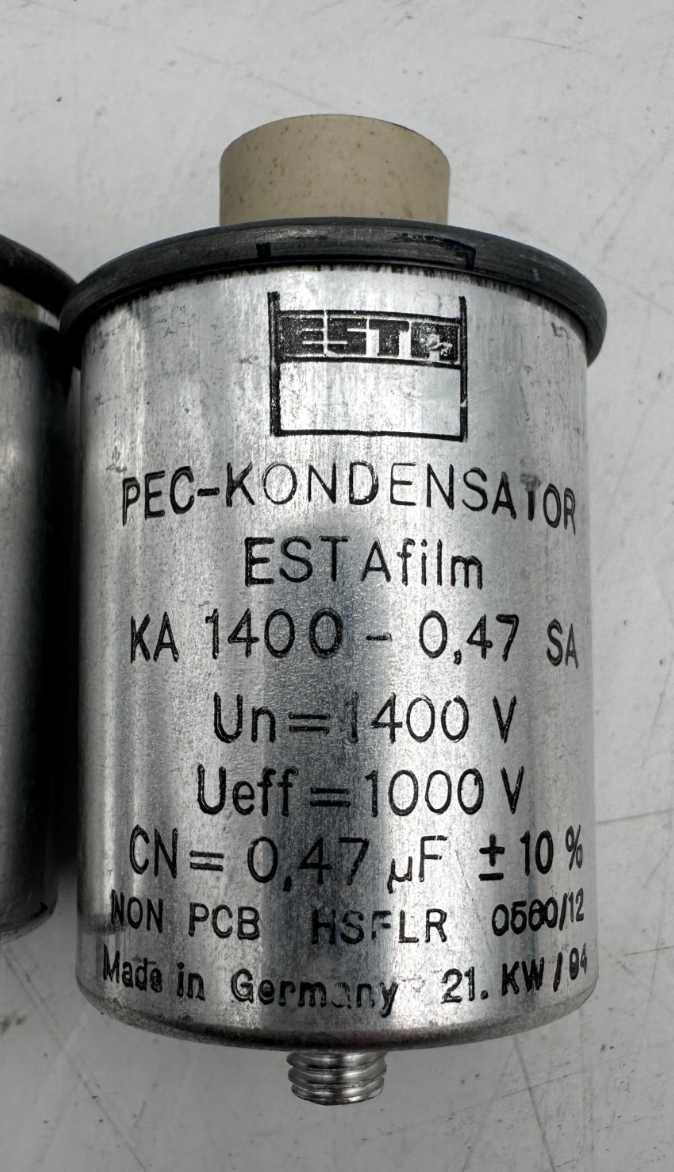 ESTA ESTAFILM PEC-KONDENSATOR KA 1400 0.47 SA NON PCB HSFLR 0560/12 x3pc