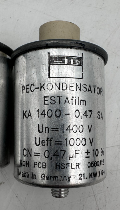 ESTA ESTAFILM PEC-KONDENSATOR KA 1400 0.47 SA NON PCB HSFLR 0560/12 x3pc