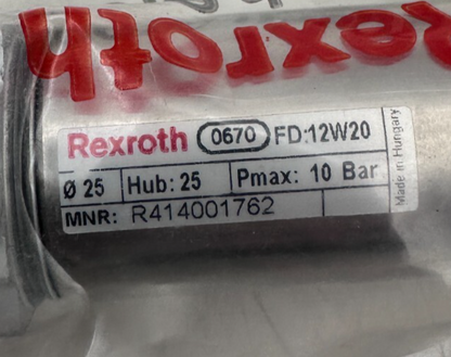 REXROTH 0670 R414001762 FD:12W20 PNEUMATIC CYLINDER ⌀25 10 BAR