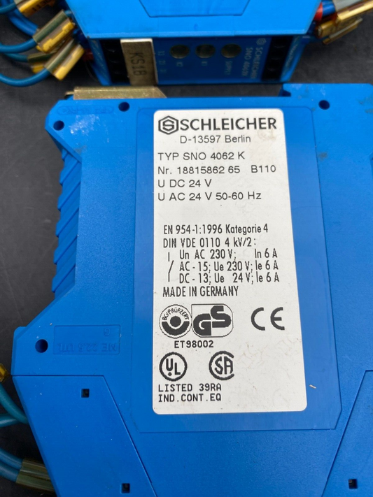 1pc x SCHLEICHER SNO 4062 K 18815862 65 SAFETY RELAY