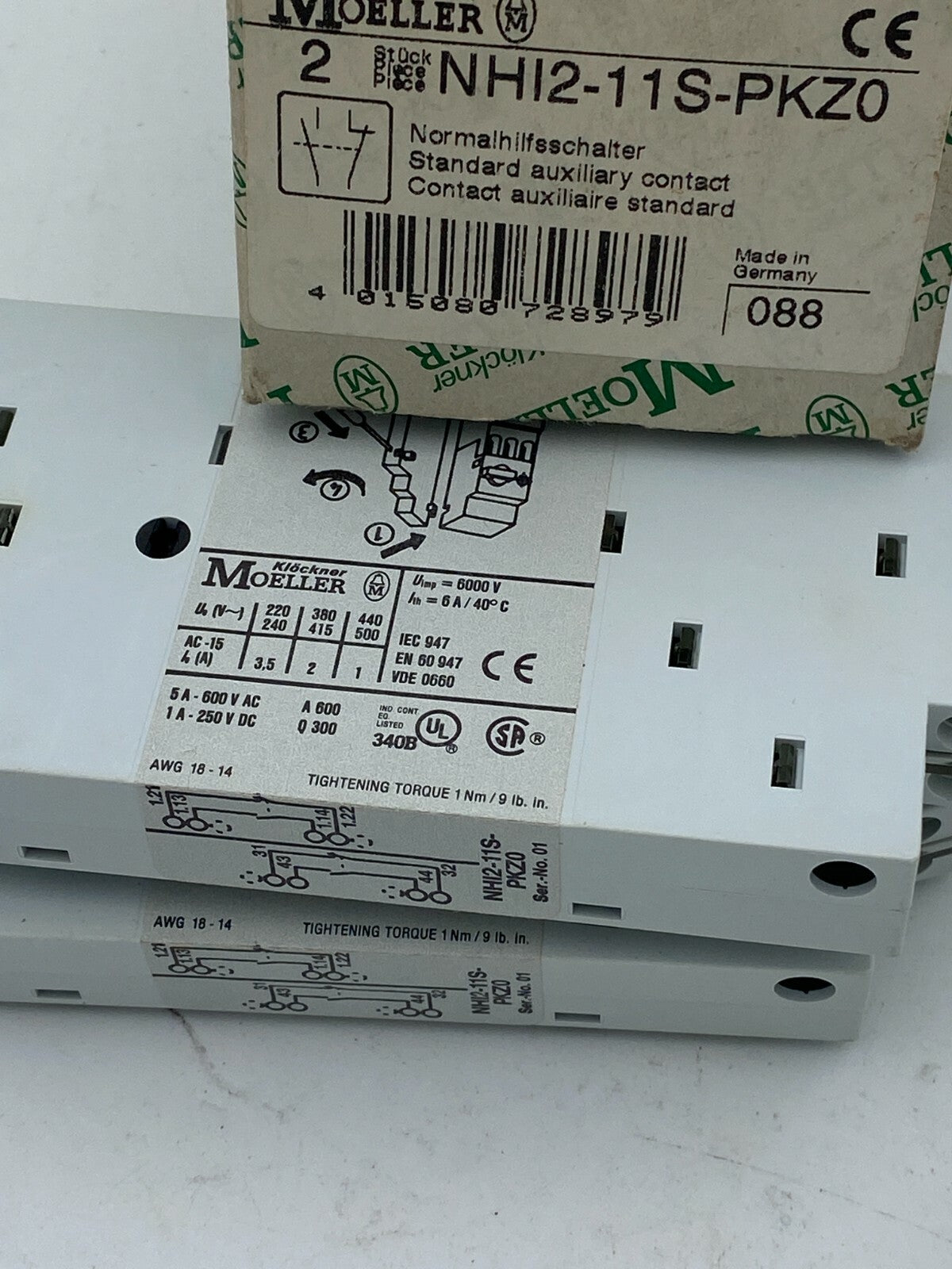 3pc x. Klockner Moeller NHi 2-11S-PKZ0