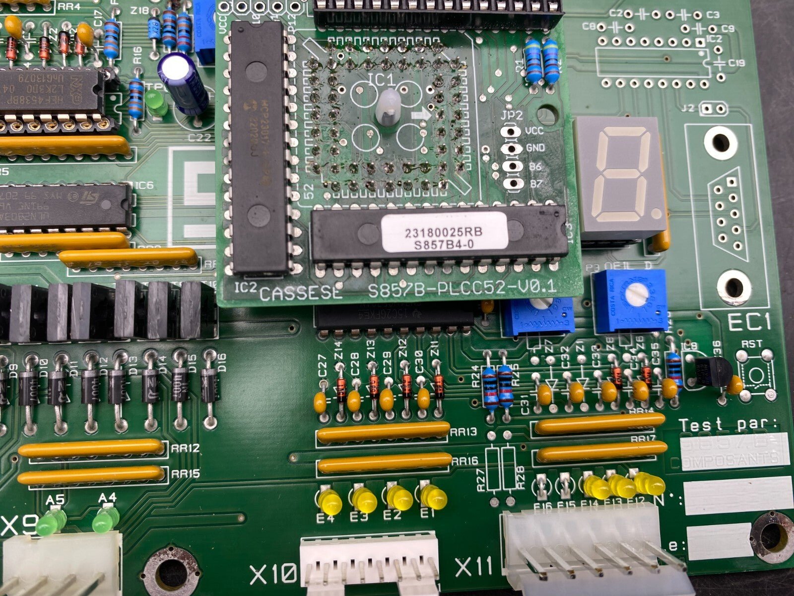 CASSESE S857B - PLCC52 - V0.1 S857B4 - 0 23180025RB CARTE PCB AFFICHEUR DIGITAL x1pc - KLR Automation