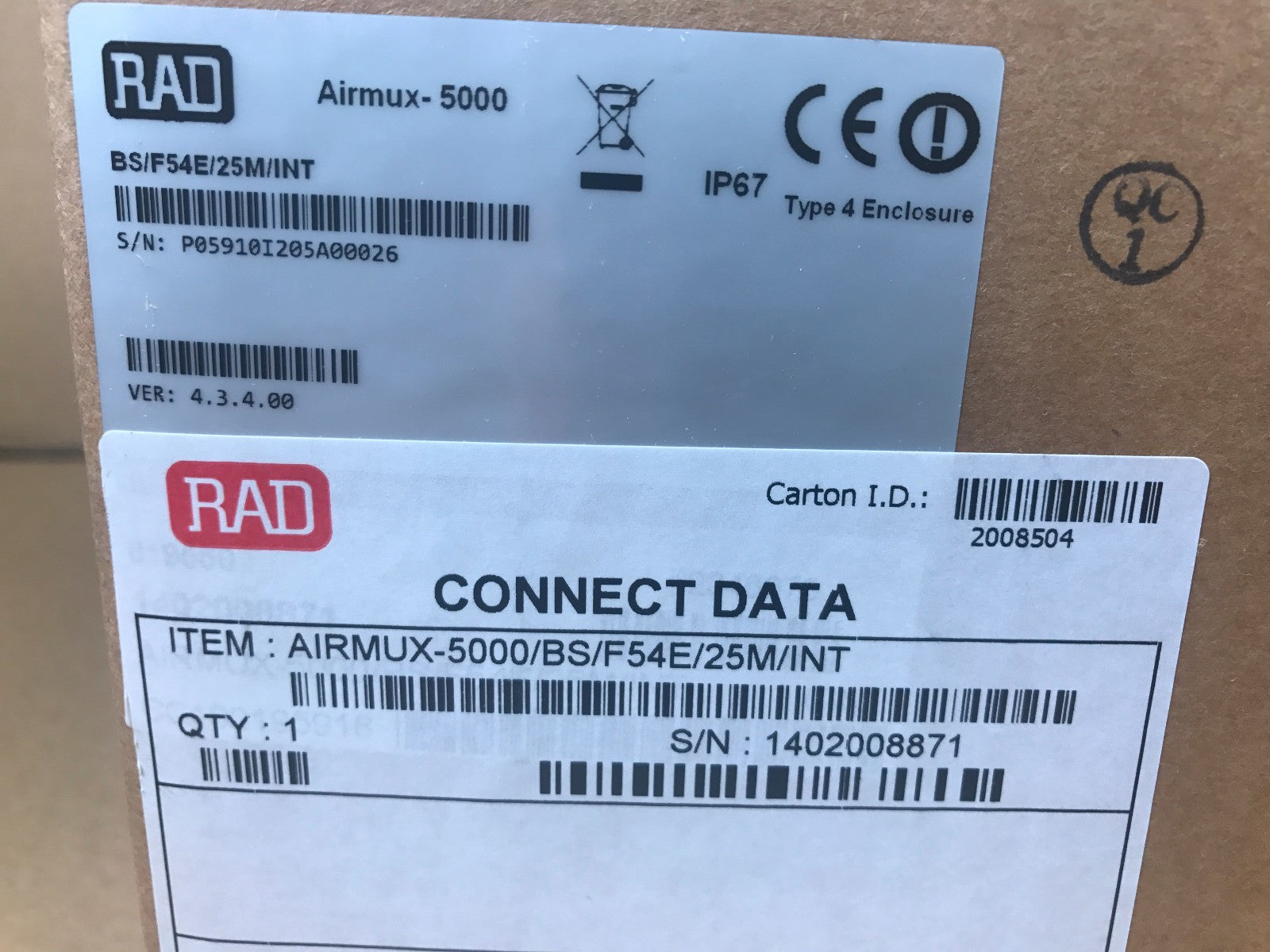 RAD AIRMUX 5000 BS/F54E/25M/INT Radwin Station Base Radio Wifi  5,4Ghz 