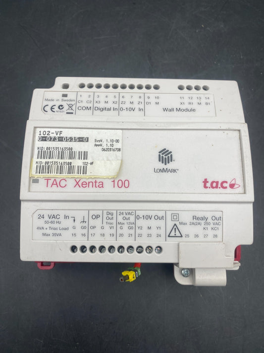 SCHNEIDER ELECTRIC TAC XENTA 100 102 - VF 0 - 073 - 0535 - 0 CONTROLLER WITH VALVE REHEA - KLR Automation