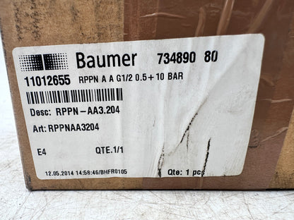 BAUMER BOURDON HAENNI RPPNAA3204 RPPN-AA3.204 G1/2 0.5 + 10 BAR PRESSOSTAT x1pc